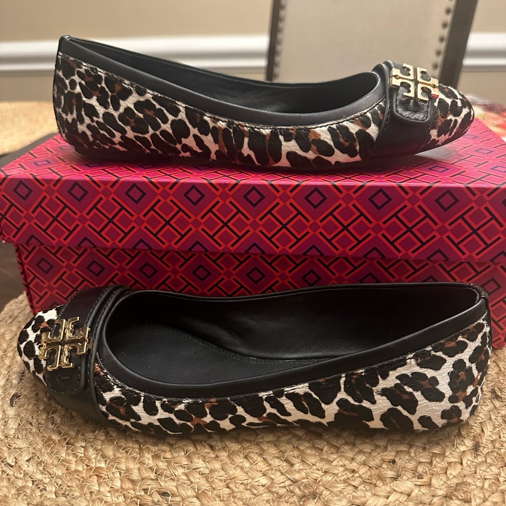 'Eloise 2' Ballet Flat Leopard Print Calf Hair 7.5